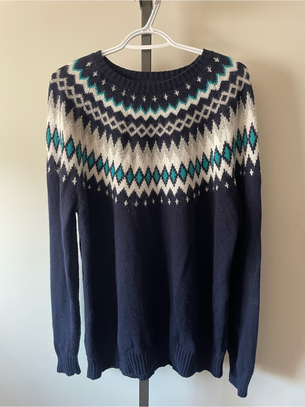 Daniel Hechter Paris Fair Isle Wool Mohair Yoke Knit Sweater Nordic Mens Size XL